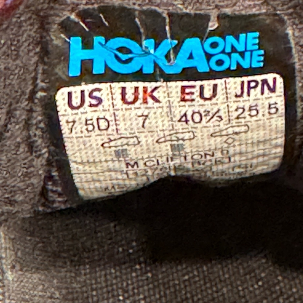 Hoka Clifton 9 Men's Size 7.5 D - Black/Grey Running Shoes - Picture 6 of 8